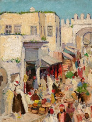 Alternate image of A market in Kairouan by Ethel Carrick