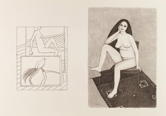 Alternate image of Untitled (double nude I) (recto); Untitled (verso, left); Untitled (seated nude) (verso, right) by John Brack