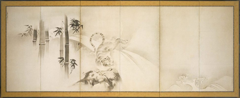 Alternate image of Dragon and tiger by Kanō Tan'yū