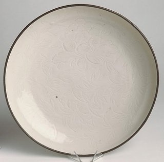 AGNSW collection Ding ware Dish with peony design 11th century-early 12th century
