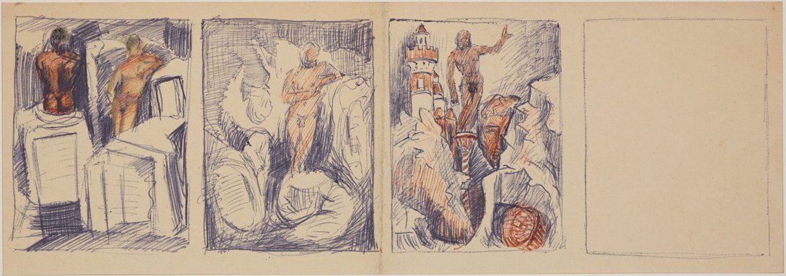 Alternate image of recto: (Compositional study)
verso: (Three compositional studies) by James Gleeson