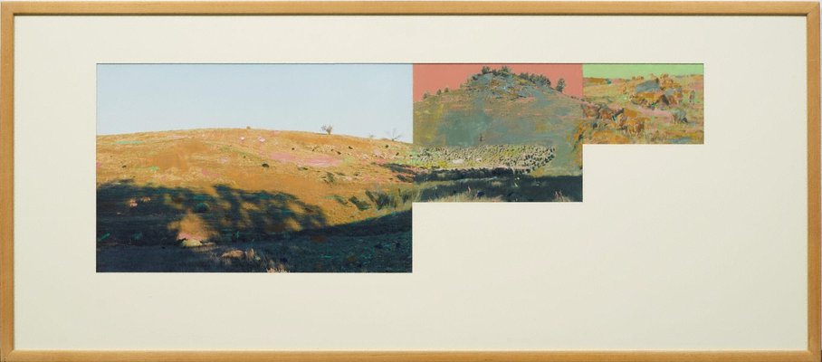 Alternate image of Pseudo panorama. Cazneaux series: no 3 'Mustering sheep, Flinders Ranges SA' by Ian North