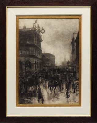 Alternate image of Wet evening, George Street, Sydney by A Henry Fullwood