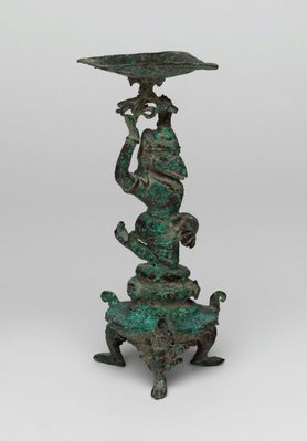 Alternate image of Oil lamp with stem in form of Garuda by 