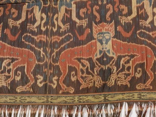 Alternate image of Hinggi (man's shawl or mantle) with design of heraldic lions by 
