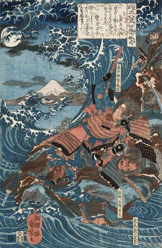 AGNSW collection Utagawa Kuniyoshi Eight scenes of shining bravery: autumn moon at Ishibashi-yana pre 1843