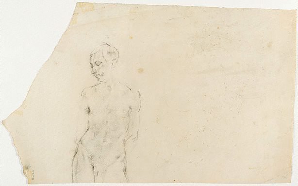 Alternate image of (Standing man) (recto); (Study of male nude) (verso) by Ian Fairweather