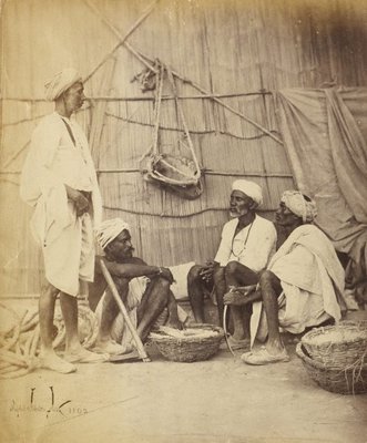 Alternate image of recto (left): Rangrez or Dyers
recto (right): Golas or Salt Makers

erso: Group of Vice(illeg.) and council 1868 by Shepherd & Robertson
