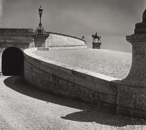 Untitled (ramp and statue of Anne de Montmorency 1886 by Paul Dubois, Domaine de Chantilly), 1978, The Paris 'private' series by Max Dupain