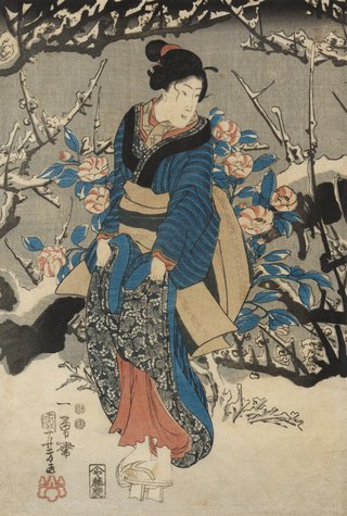 AGNSW collection Utagawa Kuniyoshi (Woman in snowy garden) 1847, 1852