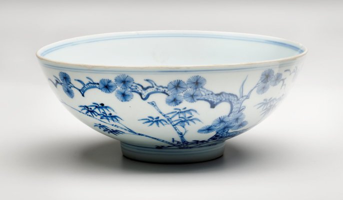 Alternate image of Bowl with a design of the `three friends': prunus, pine and bamboo by Jingdezhen ware