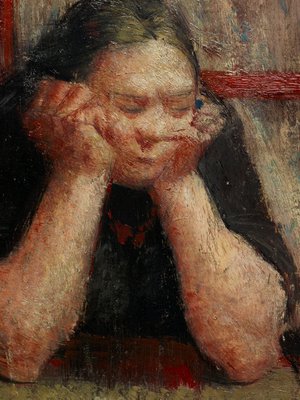 Alternate image of Woman watching a funeral by William Dobell