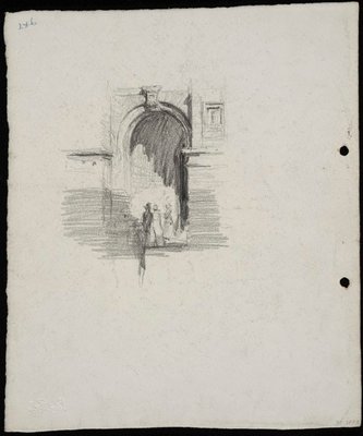 Alternate image of recto: Argyle Cut, The Rocks
verso: Entrance to the GPO, Brisbane by Lloyd Rees