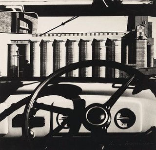 AGNSW collection Max Dupain Silos through windscreen circa 1935, printed 1970s
