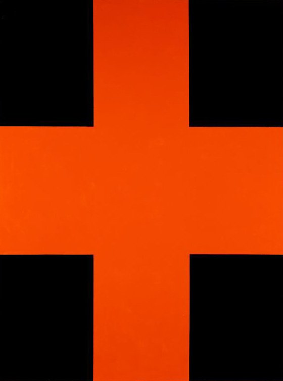 AGNSW collection John Nixon Black and orange cross 1992