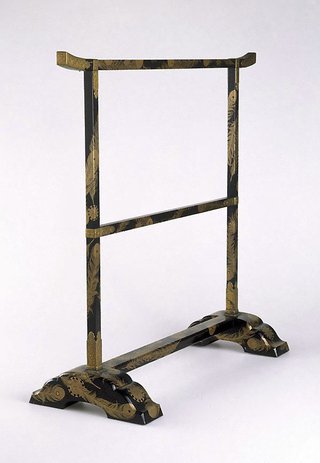 AGNSW collection Towel stand with design of peacock feather pattern 18th century-19th century