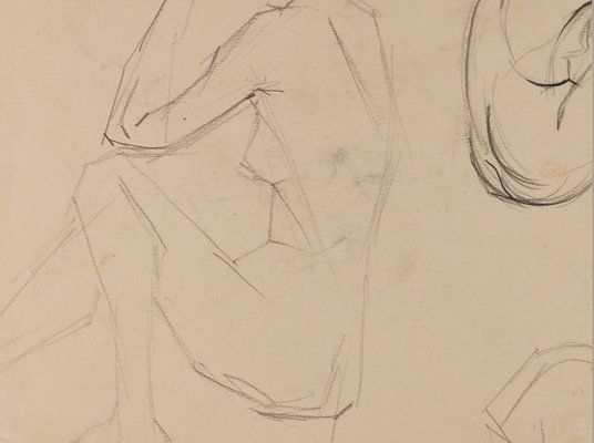 Alternate image of recto: Study for 'Bird bath'
verso: (seated female nude and fragments of sketches) by Margel Hinder