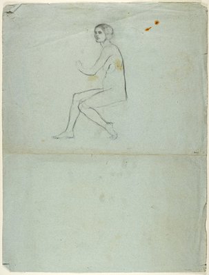 Alternate image of recto: Seated nude
verso: Standing nude by Lloyd Rees