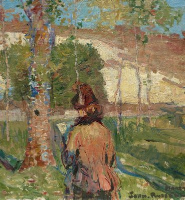 Alternate image of Madame Sisley on the banks of the Loing at Moret by John Russell