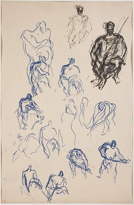Alternate image of (Figure studies; seated figures) (Sketches from Wangi and Lake Macquarie) by William Dobell