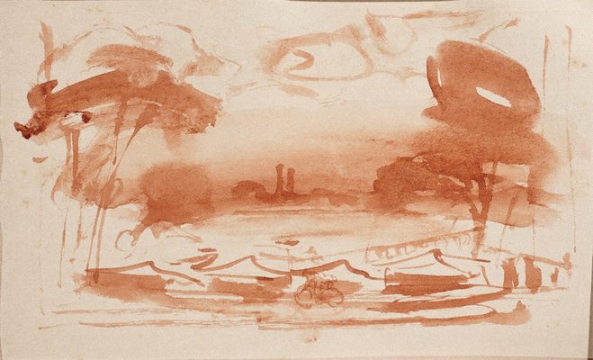 Alternate image of (Camp scene) (Sketches from Wangi and Lake Macquarie) by William Dobell