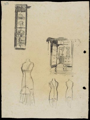 Alternate image of recto: Furniture
verso: Shop fittings and dummies by Lloyd Rees