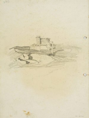 Alternate image of recto: Landscape with building
verso: Building on a hill by Lloyd Rees