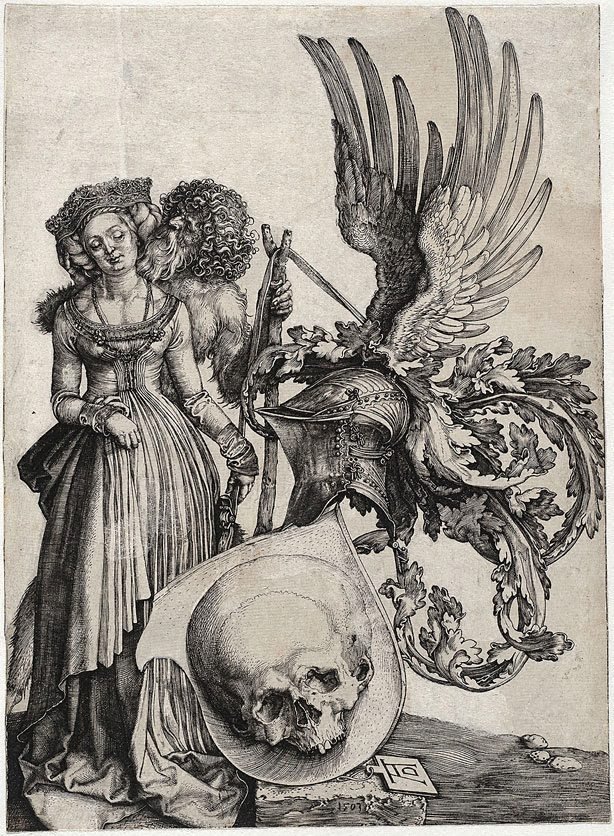 AGNSW collection Albrecht Dürer Coat of arms with a skull 1503