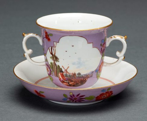 Alternate image of Two handled beaker and saucer by Meissen