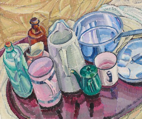 Alternate image of Things on an iron tray on the floor by Grace Cossington Smith