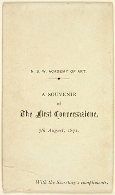 Alternate image of Memento of the first conversazione held by the New South Wales Academy of Art on 7 August 1871 by John Hubert Newman