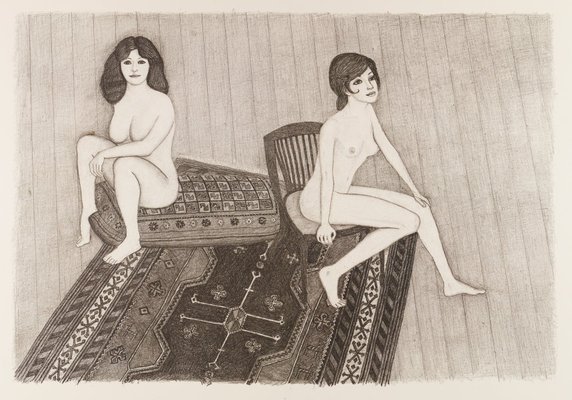 Alternate image of Untitled (reclining nude) (recto); Unitled (double nude II) (verso) by John Brack