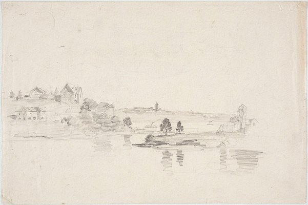Alternate image of recto: Study for 'Spring sunshine'
verso: Harbour with houses by Lloyd Rees