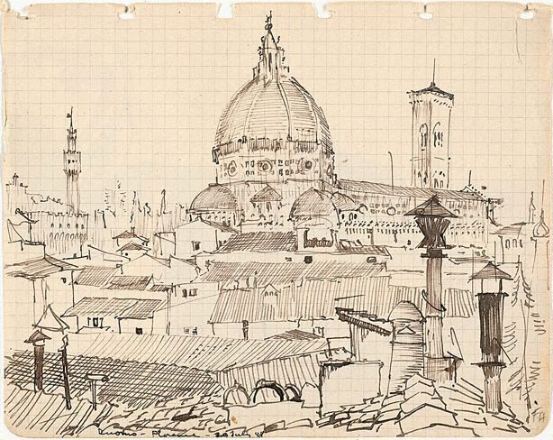 AGNSW collection Frank Hodgkinson Duomo, Florence 1948