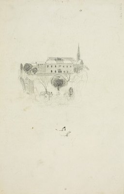 Alternate image of recto: Two altar boys
verso: Old King's School, Parramatta by Lloyd Rees