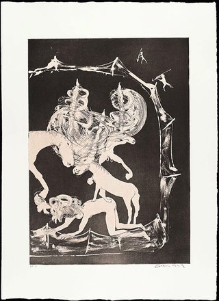 AGNSW collection Arthur Boyd The hunters trap the unicorn 1973-1974