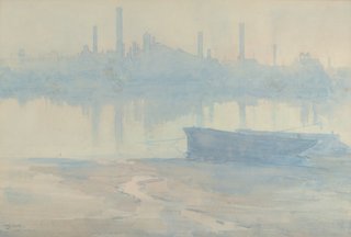 AGNSW collection Arthur Streeton Morning mist on the Thames circa 1906