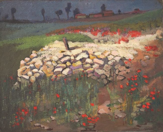 AGNSW collection Evelyn Chapman (Trench ruins with poppies) circa 1919