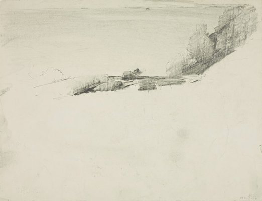 Alternate image of recto: Study, a view of the harbour
verso: Hillside sketch by Lloyd Rees
