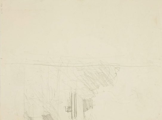Alternate image of recto: Harbour view with rooftop
verso: Sketch of a house by Lloyd Rees