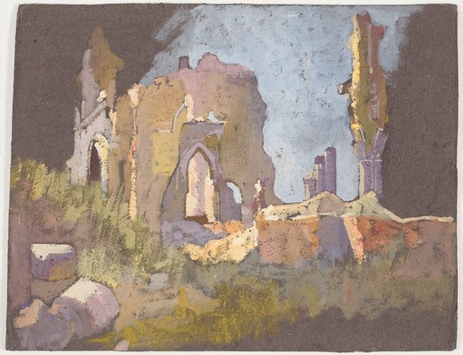 AGNSW collection Evelyn Chapman (Ruined church, Villers-Bretonneux) 1918-1919