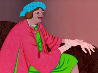 AGNSW collection John Brack Barry Humphries in the character of Mrs Everage 1969