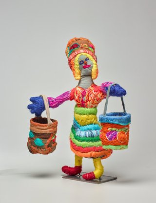 AGNSW collection Marlene Rubuntja Woman with Dilly Bags and Dilly Bag Hat 2019