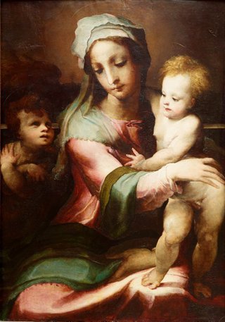 AGNSW collection Domenico Beccafumi Madonna and Child with infant John the Baptist circa 1542