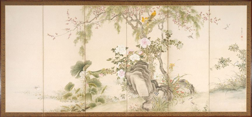 Alternate image of Birds and flowers of the four seasons by Yamamoto Baiitsu