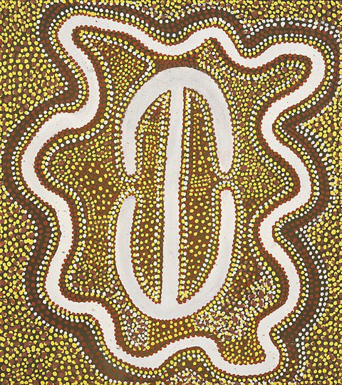 AGNSW collection Charlie Wartuma Tjungurrayi Love story of a man and the moon 1974
