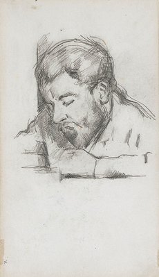 Alternate image of recto: Émile Zola reading,
verso: Head of Paul Cézanne fils by Paul Cézanne