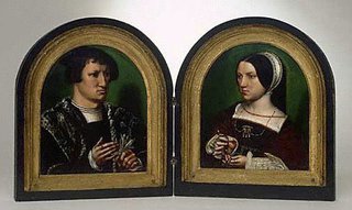 AGNSW collection Ambrosius Benson Portraits of Cornelius Duplicius de Scheppere and his wife Elizabeth Donche circa 1540