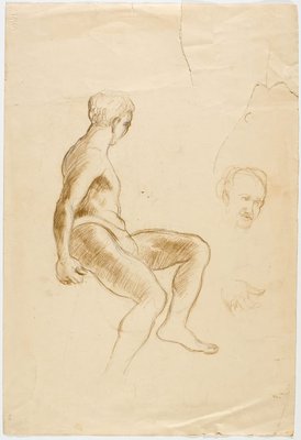 Alternate image of recto: Sydney from the north shore
verso: Sitting male nude, Head and hand by Lloyd Rees