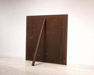 AGNSW collection Richard Serra Floor pole prop 1969, 1983